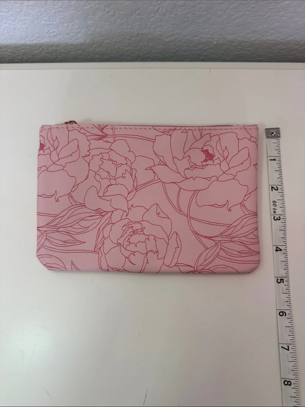 Pink Floral Zip Pouch Clutch - Picture 2 of 4
